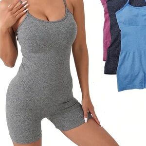 Women's Gray Sleeveless Romper